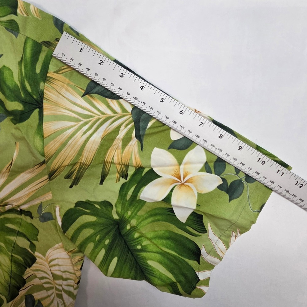 Pacific Legend Hawaiian Shirt Mens XL Green Floral Tropical Cotton - Picture 6 of 6